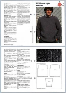 Fisherman Style Sweater - French - Odhams Knitting Collection Pattern Card - Picture 1 of 1