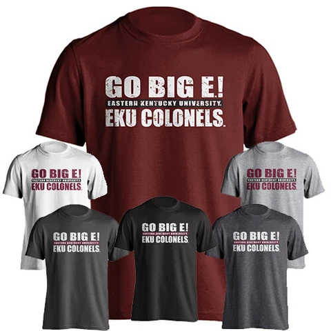 Eastern Kentucky University EKU Colonels Battle Cry Go Big E T-Shirt Tee Cover