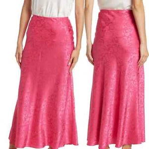 Neu Ronny Kobo Rock Damen M mittelrosa Mae Blumenmuster Maxi zum Anziehen - Bild 1 von 10