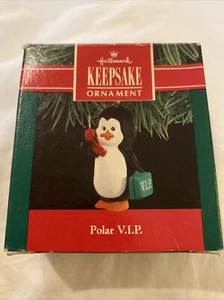 Hallmark 1990 “POLAR VIP” Keepsake Ornament Penguin W/ Phone & Suitcase New Box - Picture 1 of 8