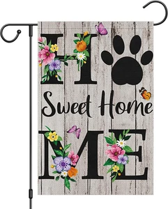 Hogar Dulce Hogar Jardín Bandera Primavera Verano Floral Jardín Banderas 12X18 Pulgadas Doble - Imagen 1 de 12