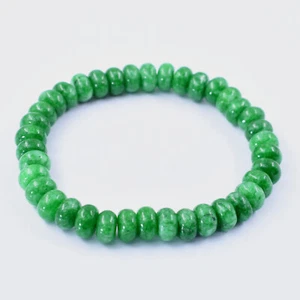 Pulsera ajustable elástica curativa suave 7" Crisoprasa verde A+ 8-9 mm - Imagen 1 de 8