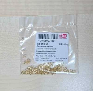 Ösen, rund 3,3 mm 100 Stück goldfarbig - Picture 1 of 1