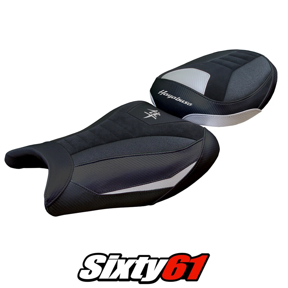 Cubierta de asiento Suzuki Hayabusa 2008-2018 2019 2020 Tappezzeria Ultragrip gamuza plateada Foto 1 de 4