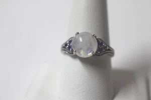 Anillo de plata esterlina con piedra lunar arco iris de Sri Lanka, tanzanita talla 9 $229,00 nuevo con etiquetas - Imagen 1 de 8