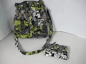 Vera Bradley BAROQUE Drawstring Bag Magentic closure 2 pockets front & Wallet - Picture 1 of 10