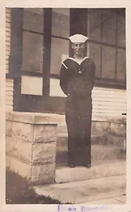Vintage RPPC Navy Sailor Uniform Portrait World War II Photo Postcard - Picture 1 of 2