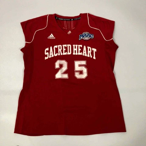 Sacred Heart Pioneers Adidas Womens Jersey Medium Volleyball Red White NCAA #25 Cover