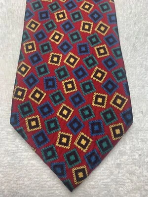 CORBATA PERRY ELLIS HOMBRE ROJA CON AZUL DORADO VERDE 3,5 X 58 Foto 1 de 4