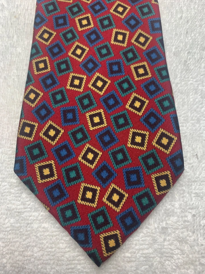 CORBATA PERRY ELLIS HOMBRE ROJA CON AZUL DORADO VERDE 3,5 X 58 Foto 1 de 4