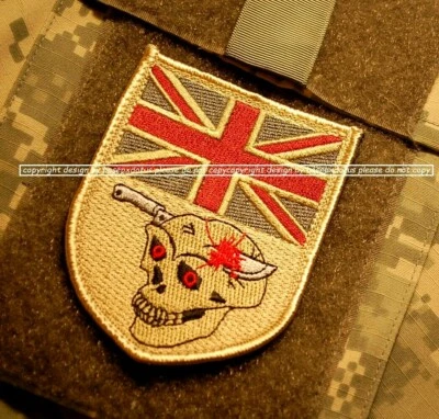 BRITISH SAS Special Air Service CAMP BASTION DIGGER UK FLAG SKULL velkrö PATCH - Image 1 of 4