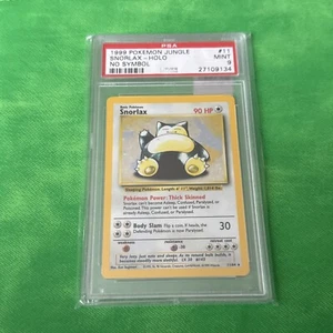 1999 Pokemon Jungle Snorlax Holo PSA 9 No Symbol 11 Rare Vintage Card 11 error - Picture 1 of 2