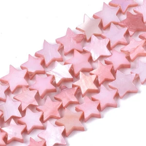 46pcs Pink Freshwater Shell  Star Beads Smooth Mini Loose Spacer Craft 9~10.5mm - Picture 1 of 2