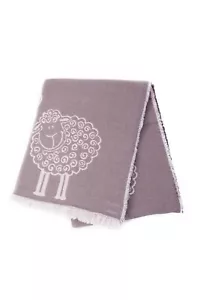 Cotton 100% Blanket Jacquard Pattern Sheep and Fringes Bedspread Throw Sofa Bed - Picture 1 of 6