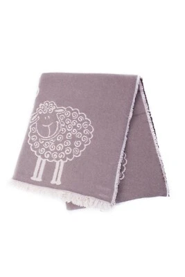 Baumwolle 100% Decke Jacquard Muster Schaf und Fransen Tagesdecke Überwurf Sc... - Bild 1 von 4