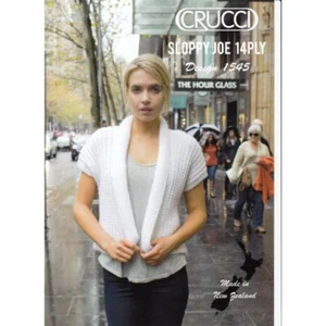 Vest with Collar Crucci Knitting Pattern 1545 for 14 Ply Yarn - Picture 1 of 1