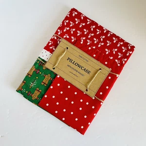 Homemade Cotton Pillowcase Handmade Standard Size with Plush Pocket Gingerbread - Picture 1 of 5