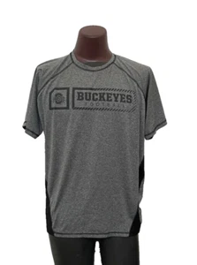 Ohio State Buckeyes Football Shirt Athletic Large Gray Black RN 101475 Stretch - Picture 1 of 5
