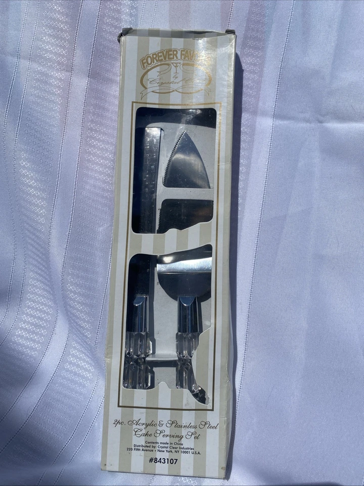 Crystal Clear Home 49r2 Acrylic & Stainless Steel 2pc Wedding Cake Serving Set
