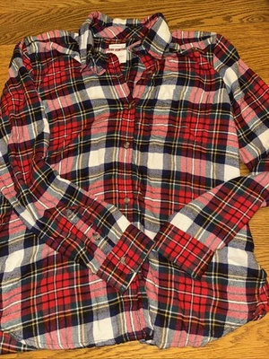 American Eagle  Ahh-Mazingly Soft Shirt Women  S Red Plaid BF Fit Oversized EUC - Image 1 of 4