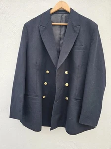 Langer Herren 100% Wolle Mantel Schwarz No1B Anzugjacke - Bild 1 von 5