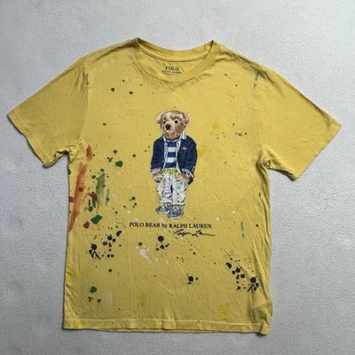 Polo Bear Tshirt Youth Large 14-16 Paint Splatter Ralph Lauren - Image 1 of 4