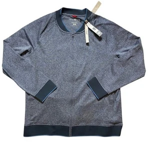 Neu mit Etikett Stone Rose Syntrel marineblau durchgehender Reißverschluss Hi-Tech Dresswear Pullover 2XL Reißverschlusstaschen - Bild 1 von 10