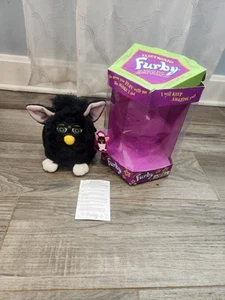 Vintage Tiger Furby Black  1998 Interactive Animal Toy Electronic Works With Box - Picture 1 of 13