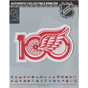 Detroit Red Wings 100th Anniversary NHL Season Jersey Patch 2025-26 (White) - Picture 1 of 3