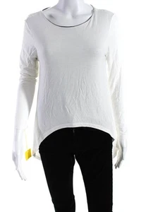 Insight Womens Long Sleeves Asymmetrical Tee Shirt White Black Size Extra Small - Picture 1 of 6