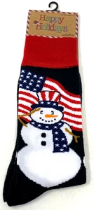 HAPPY HOLIDAYS! Legale Weihnachten Socken Schneemann Flagge - Herren 8-12 - KOSTENLOSER VERSAND! - Bild 1 von 3