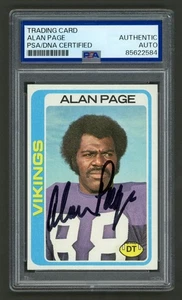 Alan Page Signed 1978 Topps Card #406 (PSA) Minnesota Vikings Auto - Picture 1 of 2
