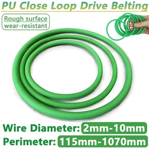 Round Urethane Close Loop Drive Belt Dia 2/3/4/5-10mm Rough Surface Green O-Belt - Picture 1 of 99