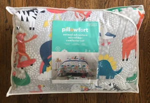 New! Pillowfort Animal Adventure Comforter Set FULL/QUEEN Monkey Dinosaur - Picture 1 of 3