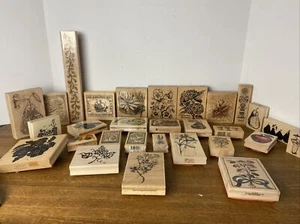 29 pc Rubber Stamp Lot Fruit & Flowers - Picture 1 of 9