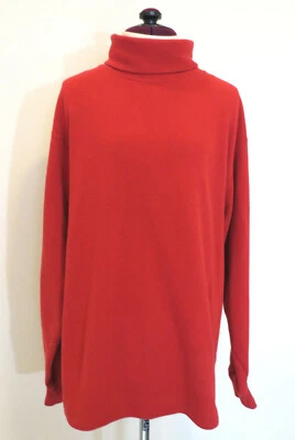 Blusa Camisa Geoffrey Beene Para Mujer S/M Gran Tamaño Rojo Cuello Alto Manga Larga Foto 1 de 4