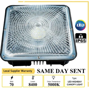 LED Canopy Light 45W 70 Watt 5000K Daylight 250W-400W HPS/HID Equiv 110-277V AC - Picture 1 of 24