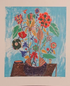 Ovaida Alkara, "Bouquet", Lithograph, Limited Edition, hand signed - Picture 1 of 2