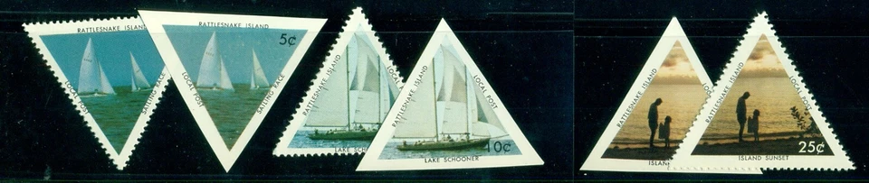 RATTLESNAKE ISLAND 1969 Perf & Imperf TRIANGLES - Image 1 of 1