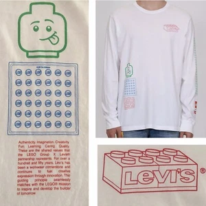 Edición Limitada LEGO X Levi's Mangas Largas Relajadas 2XL Camiseta Cabeza de Ladrillo - NUEVA - Imagen 1 de 9