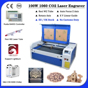 【IN EU】1060 100W CO2 Laser Engraver Cutter Machine Ruida 6445G & CW-5000 Chiller - Picture 1 of 12