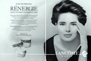 1992 Lancome Isabella Rossellini belleza vintage 2 páginas anuncio de revista - Imagen 1 de 1