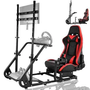 Marada Racing Sim Cockpit Con Supporto Per Monitor E Sedile Adatto Per Logitech - Picture 1 of 70