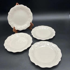 Pioneer Woman Paige-Linen Ivory Salad Plates Set of 4 - Picture 1 of 4