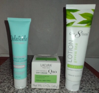 LACURA Q10 Crema de Día Facial Antiarrugas, Loción Creciones, Deliciosa Crema de Manos. Foto 1 de 4