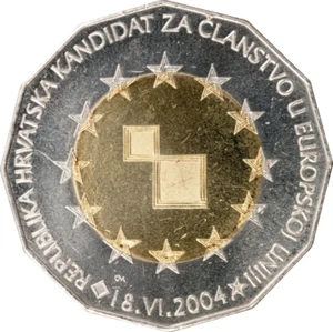 Croatia 25 Kuna EU candidate 2004. European Union Bi - Metallic coins Original ! - Picture 1 of 2
