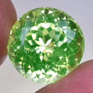 11.10 Ct Natural Green Peridot Round Shape VVS Pak Gemstone AGL Certified - Picture 1 of 7