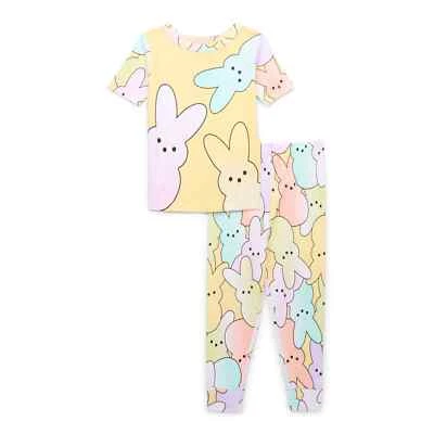 NUEVO Conjunto de pijama de 2 piezas Peeps para niñas talla 4 - Ropa de dormir de algodón conejo de Pascua Foto 1 de 3