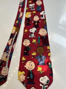 Corbata Charlie Brown And The Gang Peanuts cuello de seda hombre oficina estampado Snoopy de colección - Imagen 1 de 5