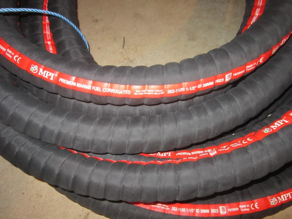 Marine fuel fill hose 1-1/2" ID MPI 352 series Corrugated by the  Foot - Image 1 of 1